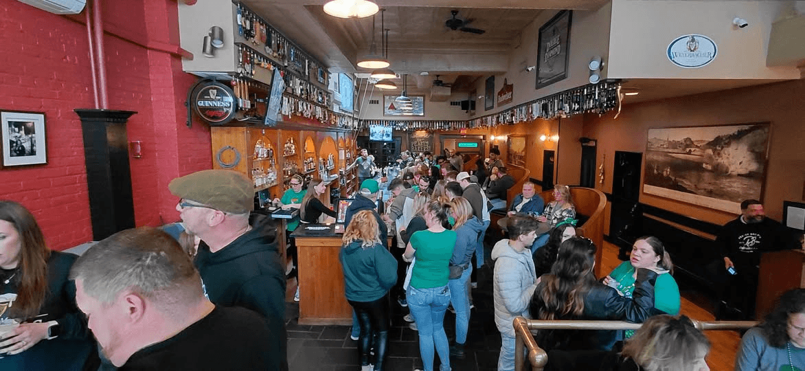 Packed bar at Pearly Baker's Alehouse